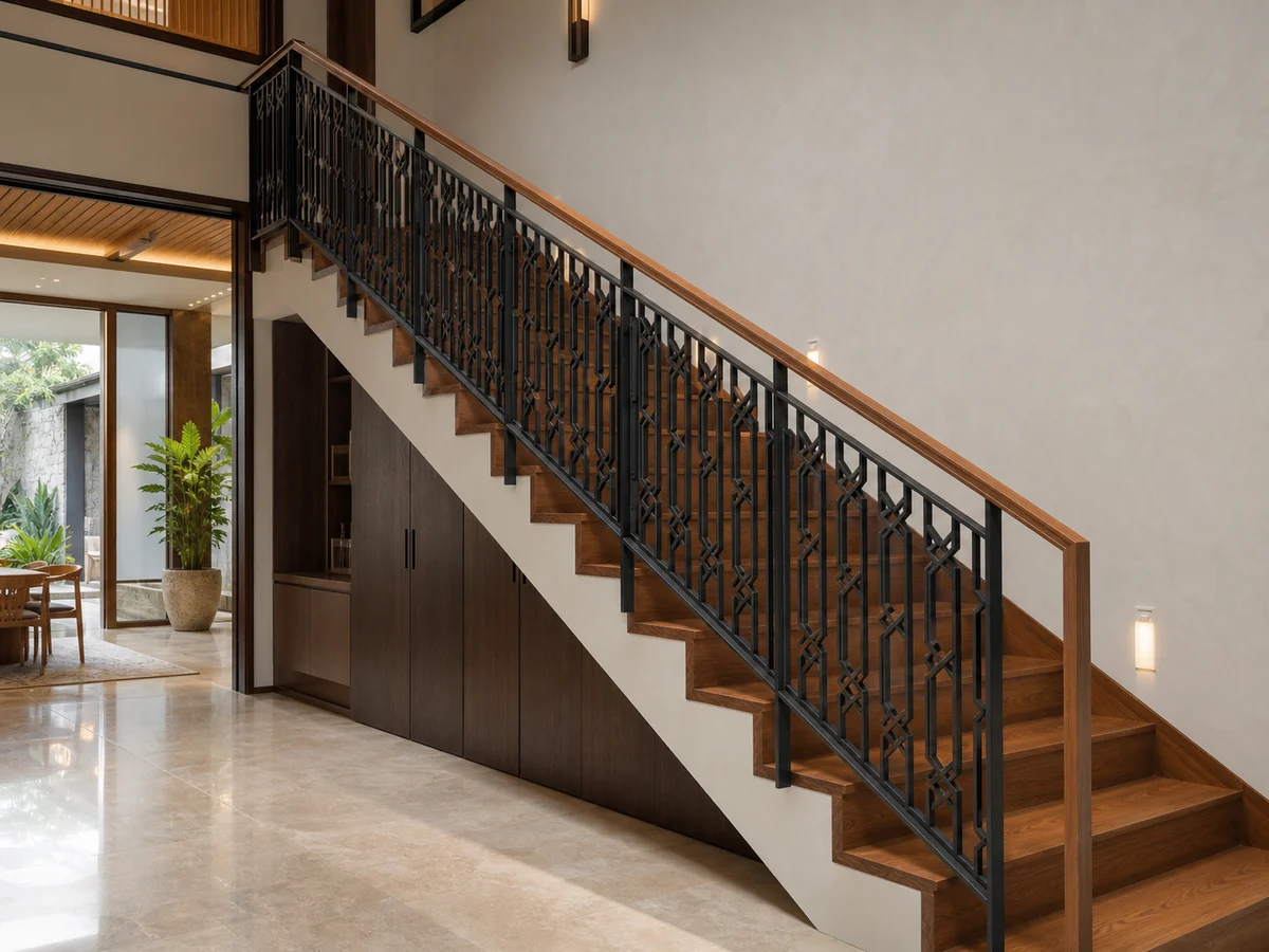 Contoh railing tangga logam custom